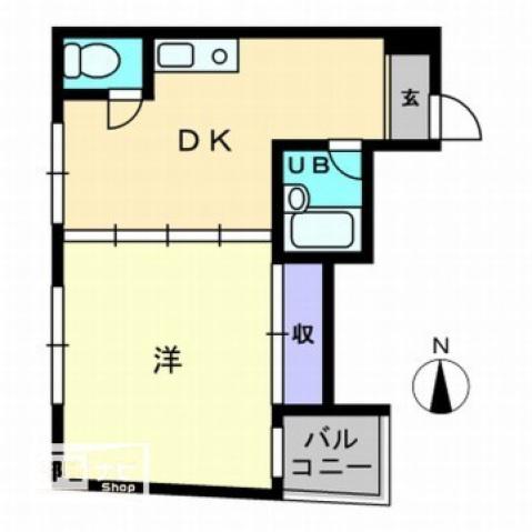 メゾン塩屋(1DK/2階)の間取り写真