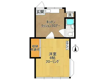 カーサビエント(1K/1階)の間取り写真