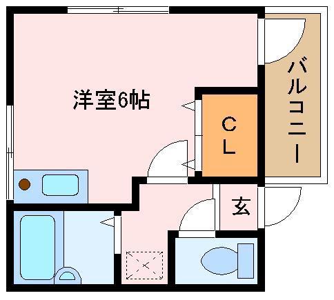 ルン・サリーチェ(ワンルーム/2階)の間取り写真