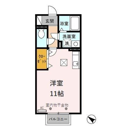 アバンテ(ワンルーム/1階)の間取り写真