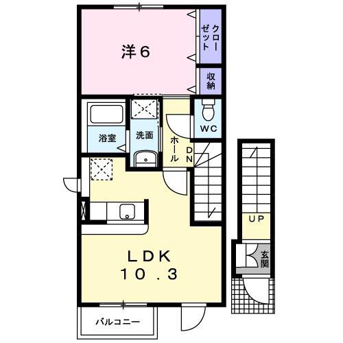 シェーンフェルト(1LDK/2階)の間取り写真