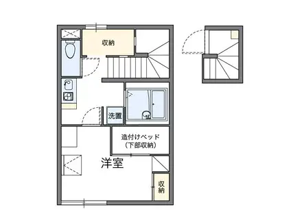 エクレール(1K/2階)の間取り写真