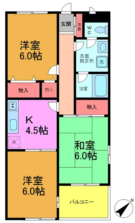 ライフパレス新浜 3階階 間取り