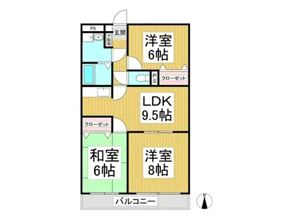 カメリアガーデン(3LDK/3階)の間取り写真