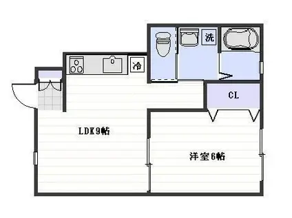 鹿児島県鹿児島市 2階建 築1年(1LDK/1階)の間取り写真