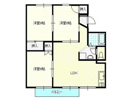 ソリティアB(3LDK/2階)の間取り写真