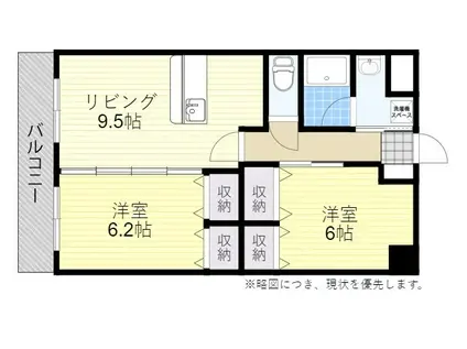 RINASCITA緑ヶ丘別府公園前(2LDK/5階)の間取り写真