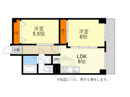 コアロード桃山台(2LDK/5階)の間取り写真