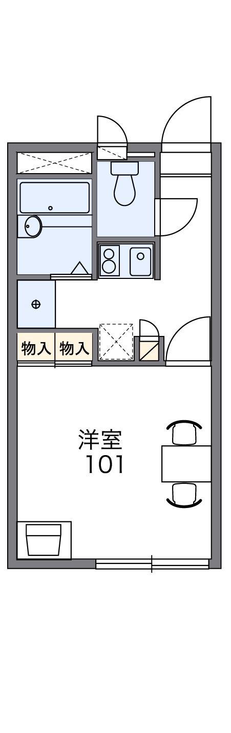 レオパレス中浜(1K/2階)の間取り写真