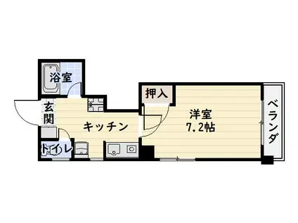 新屋敷ビル(1K/2階)の間取り写真