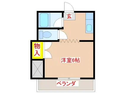 メゾン唐湊第二ビル(1K/3階)の間取り写真