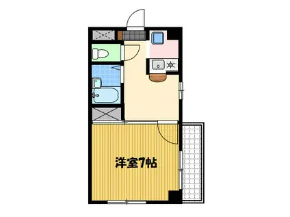 スカイヒルズ青山(1K/2階)の間取り写真