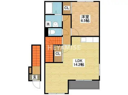 MAISON AKI(1LDK/2階)の間取り写真