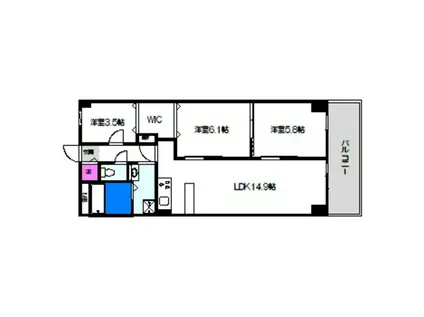 朝日プラザ鶴見緑地公園(3LDK/2階)の間取り写真