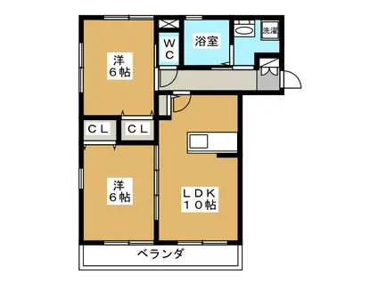 PRIMAL JUPITER(2LDK/1階)の間取り写真