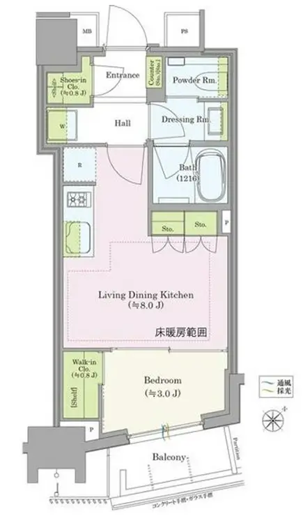 パークホームズ西小山 4階階 間取り
