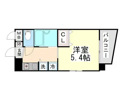 クレール御影(ワンルーム/2階)の間取り写真