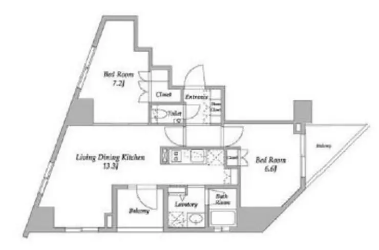 パークアビタシオン麻布十番 13階階 間取り