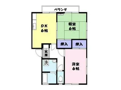 メゾン華(2DK/1階)の間取り写真