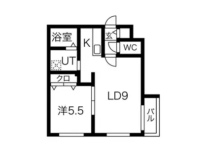 CALME 令 北8条(1LDK/2階)の間取り写真