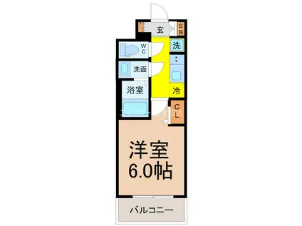 プレサンス桜山駅前アフォード(1K/6階)の間取り写真