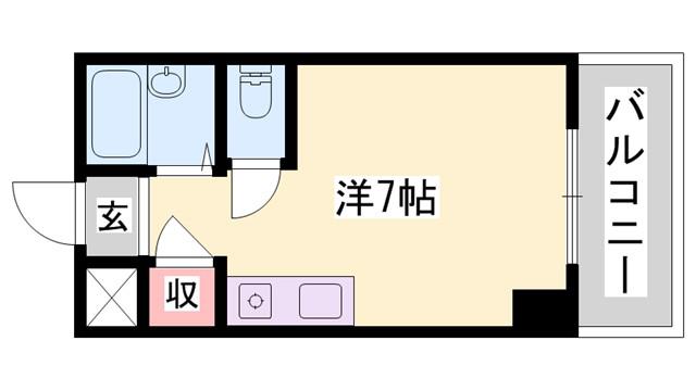 プレアール姫路北平野(ワンルーム/3階)の間取り写真