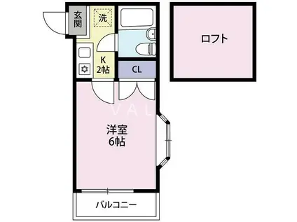 ベルメゾンNO41相模原(1K/1階)の間取り写真