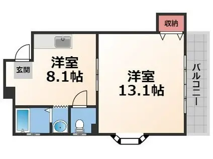 ラフォーレ諏訪(1DK/3階)の間取り写真