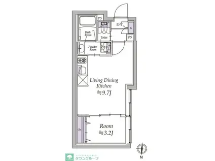 アトリオフラッツ清澄白河(1LDK/3階)の間取り写真