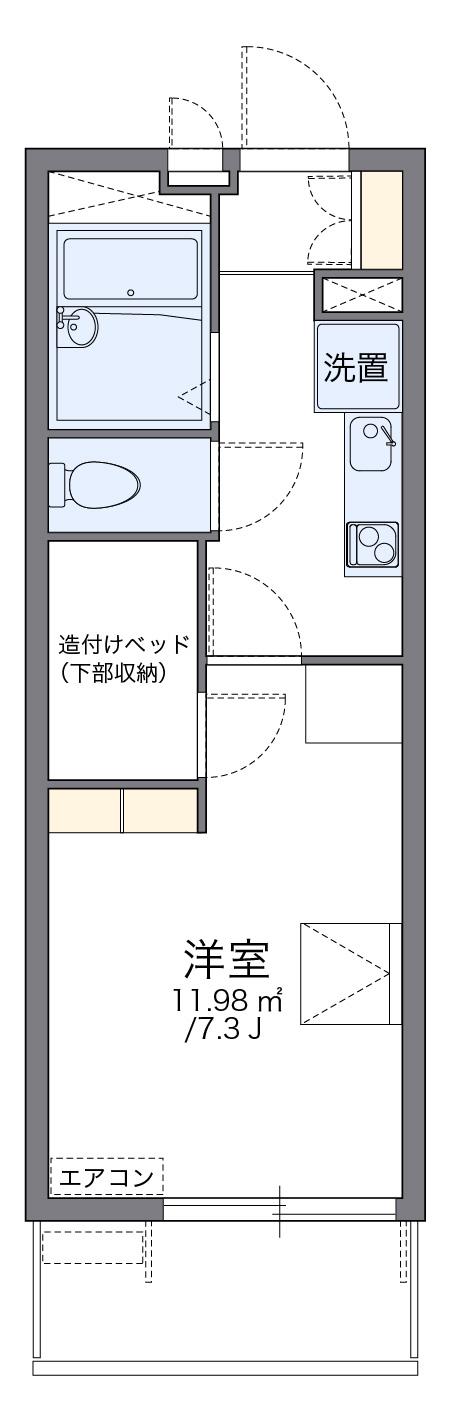 名鉄名古屋本線 山王駅(愛知) 徒歩13分 3階建 築18年(1K/1階)の間取り写真