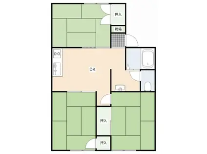 コンフォート(3DK/2階)の間取り写真