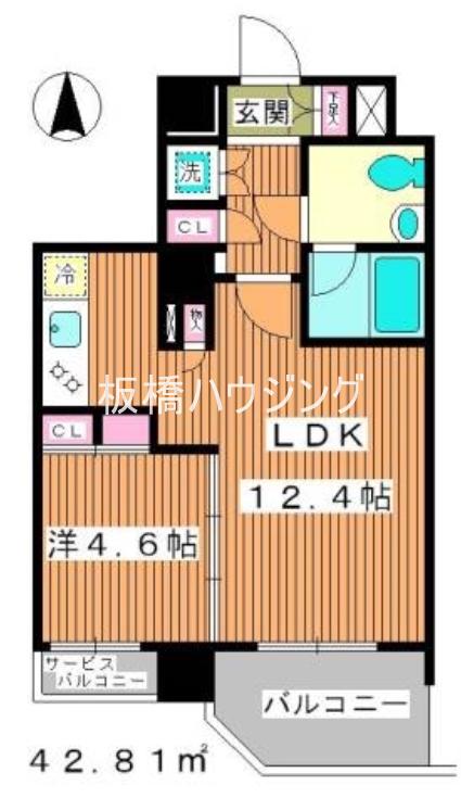 メインステージパーク大山(1LDK/6階)の間取り写真