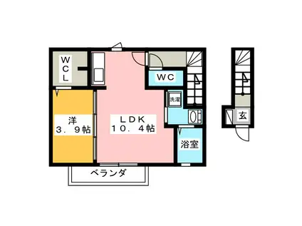 STAY GOLD(1LDK/2階)の間取り写真