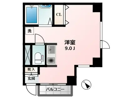 東京メトロ千代田線 赤坂駅(東京) 徒歩7分 3階建 築26年(ワンルーム/2階)の間取り写真