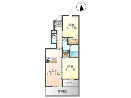 STEINFELDII(3LDK/2階)の間取り写真