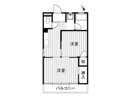 成増コーポ(2K/2階)の間取り写真
