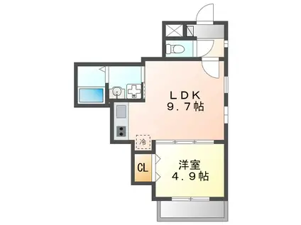 CHERIM烏森イースト(1LDK/3階)の間取り写真