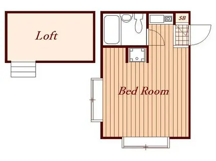 マナハイム武蔵野(1K/1階)の間取り写真