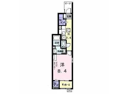 KPUSE(1K/1階)の間取り写真