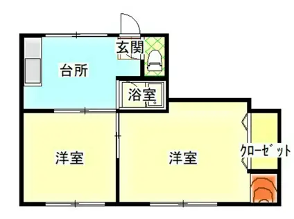 戸井ビル(2DK/3階)の間取り写真