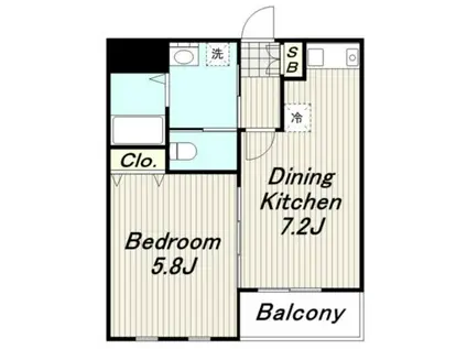 EPICせいせき(1DK/1階)の間取り写真