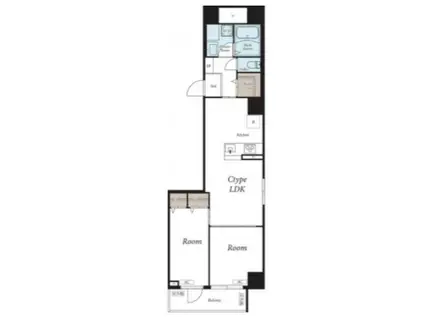 石見ビル(2LDK/2階)の間取り写真