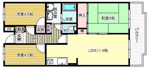 パークレジデンス(3LDK/2階)の間取り写真