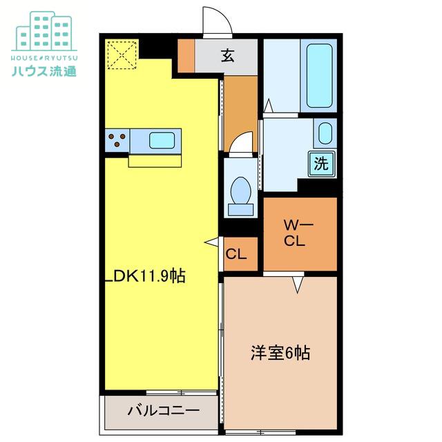 モデルノアルバ(1LDK/3階)の間取り写真