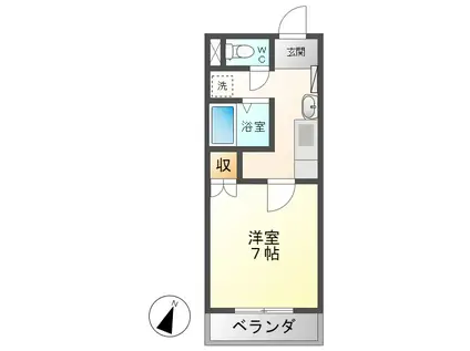 シューフルールV(1K/3階)の間取り写真