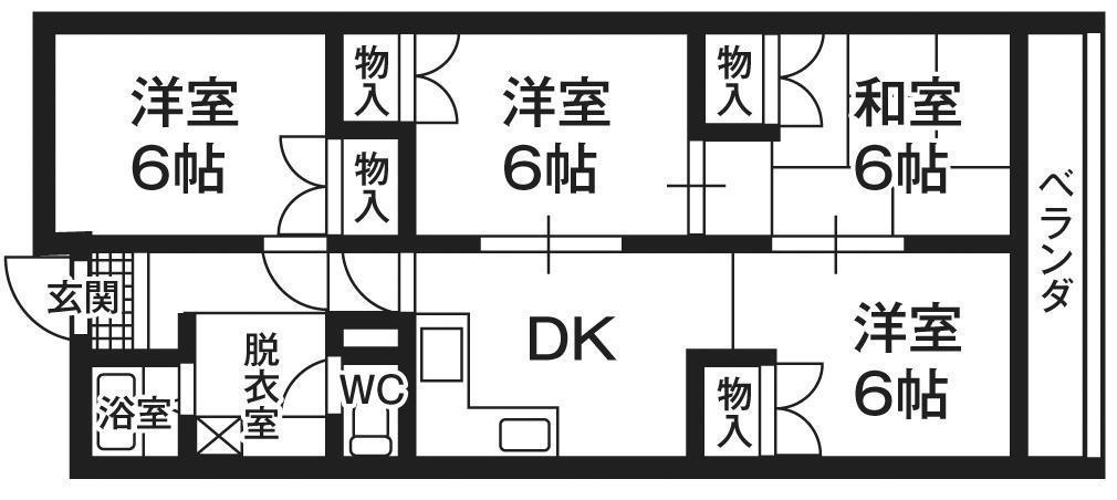 不二屋 小島ハイツA(4DK/4階)の間取り写真