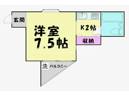 第3クラウンハイツ(1K/3階)の間取り写真