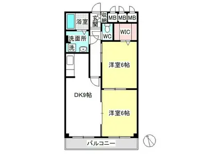 ロイヤルハイツ平針(2DK/14階)の間取り写真