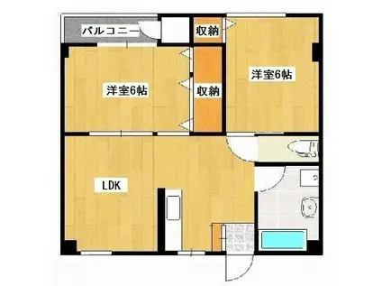 NISHIKI.138(2LDK/2階)の間取り写真