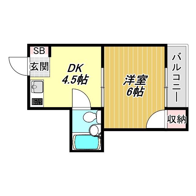 シェモア我孫子(1DK/3階)の間取り写真